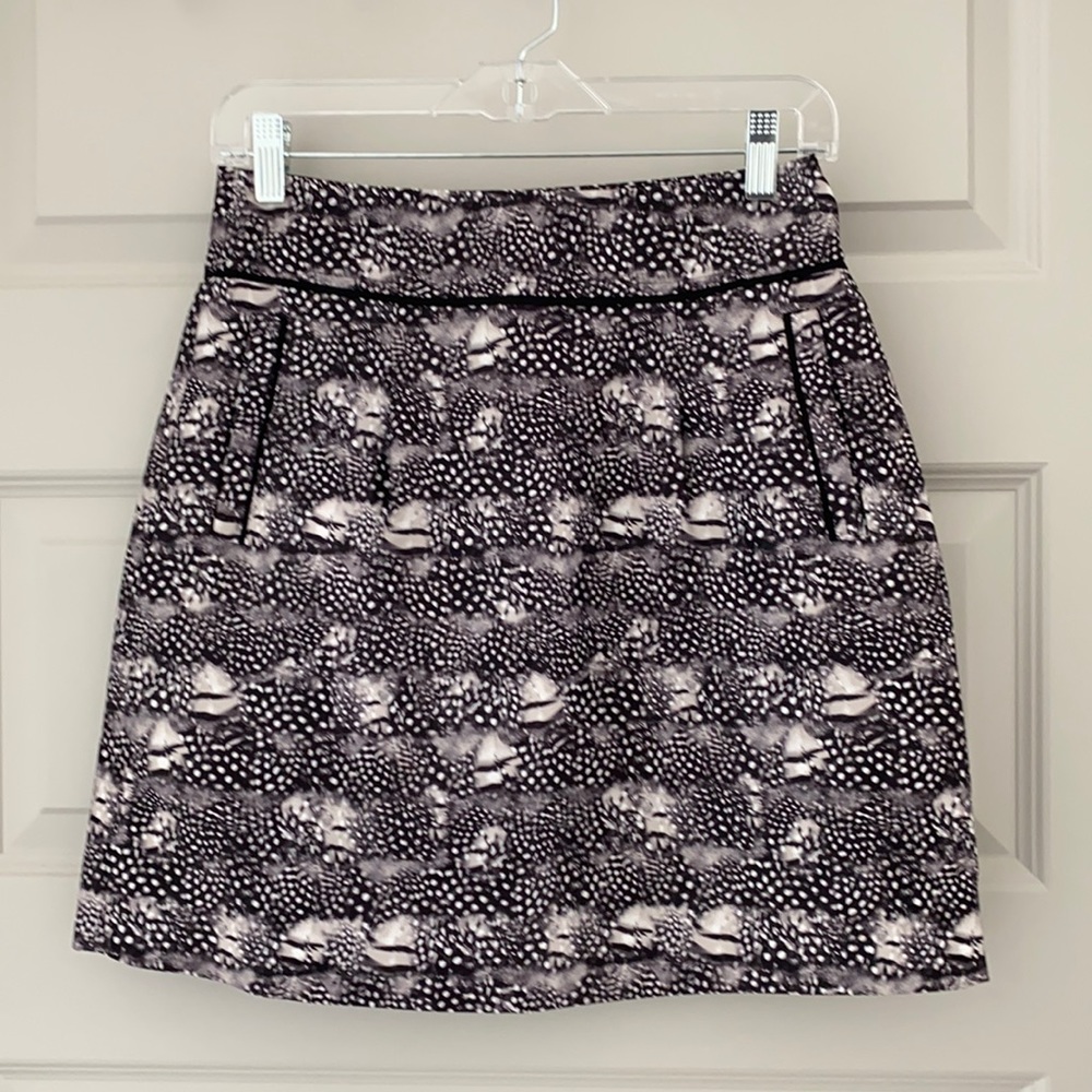 J Crew feather print skirt